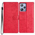 For Blackview A53 / A53 Pro Butterfly Love Flower Embossed Leather Phone Case(Red) - 1