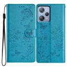 For Blackview A53 / A53 Pro Butterfly Love Flower Embossed Leather Phone Case(Blue) - 1