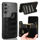 For Samsung Galaxy M54 5G Cow Pattern Sewing Card Bag Phone Case(Black) - 1