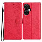 For OnePlus Nord CE 3 Lite 5G Butterfly Love Flower Embossed Leather Phone Case(Red) - 1