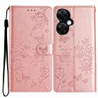 For OnePlus Nord CE 3 Lite 5G Butterfly Love Flower Embossed Leather Phone Case(Rose Gold) - 1