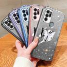 For Motorola Moto G60S Plated Gradient Glitter Butterfly Holder TPU Phone Case(Black) - 2
