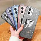 For Motorola Moto G54 Plated Gradient Glitter Butterfly Holder TPU Phone Case(Sierra Blue) - 2