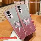 For Motorola Moto G22 Plated Gradient Glitter Butterfly Holder TPU Phone Case(Sierra Blue) - 3