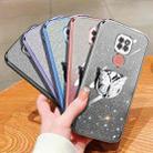 For Motorola Moto G9 Play Plated Gradient Glitter Butterfly Holder TPU Phone Case(Sierra Blue) - 2