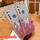 For Motorola Moto G8 Plated Gradient Glitter Butterfly Holder TPU Phone Case(Purple) - 3
