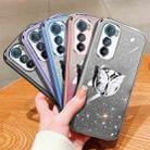 For Motorola Edge 30 Plated Gradient Glitter Butterfly Holder TPU Phone Case(Sierra Blue) - 2