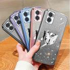 For Motorola Moto E22 / E22i Plated Gradient Glitter Butterfly Holder TPU Phone Case(Silver) - 2