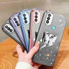 For Motorola Moto E20 Plated Gradient Glitter Butterfly Holder TPU Phone Case(Silver) - 2