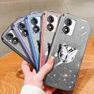 For Motorola Moto E13 Plated Gradient Glitter Butterfly Holder TPU Phone Case(Sierra Blue) - 2
