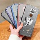 For Motorola Moto E7 Plus Plated Gradient Glitter Butterfly Holder TPU Phone Case(Silver) - 2