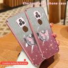 For Motorola Moto E7 Plus Plated Gradient Glitter Butterfly Holder TPU Phone Case(Silver) - 3