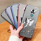 For Motorola Moto E7 Plated Gradient Glitter Butterfly Holder TPU Phone Case(Sierra Blue) - 2