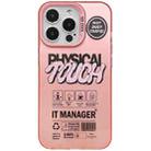 For iPhone 14 Pro English Label Double-sided Frosted Phone Case(Pink) - 1