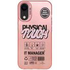 For iPhone XR English Label Double-sided Frosted Phone Case(Pink) - 1