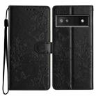 For Google Pixel 8a Butterfly Love Flower Embossed Leather Phone Case(Black) - 1