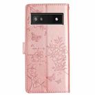 For Google Pixel 8a Butterfly Love Flower Embossed Leather Phone Case(Rose Gold) - 3