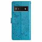 For Google Pixel 8a Butterfly Love Flower Embossed Leather Phone Case(Blue) - 3