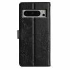 For Google Pixel 8 Pro Butterfly Love Flower Embossed Leather Phone Case(Black) - 3