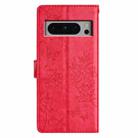 For Google Pixel 8 Pro Butterfly Love Flower Embossed Leather Phone Case(Red) - 3