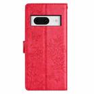 For Google Pixel 8 Butterflies and Flowers Leather Phone Case(Red) - 3