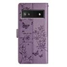 For Google Pixel 7a Butterfly Love Flower Embossed Leather Phone Case(Purple) - 3