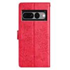 For Google Pixel 7 Pro 5G Butterfly Love Flower Embossed Leather Phone Case(Red) - 3