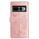 For Google Pixel 7 Pro 5G Butterfly Love Flower Embossed Leather Phone Case(Rose Gold) - 3