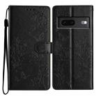 For Google Pixel 7 5G Butterfly Love Flower Embossed Leather Phone Case(Black) - 1