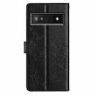 For Google Pixel 6a Butterfly Love Flower Embossed Leather Phone Case(Black) - 3