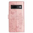 For Google Pixel 6 Pro Butterfly Love Flower Embossed Leather Phone Case(Rose Gold) - 3