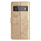 For Google Pixel 6 Butterfly Love Flower Embossed Leather Phone Case(Gold) - 3