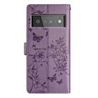 For Google Pixel 6 Butterfly Love Flower Embossed Leather Phone Case(Purple) - 3