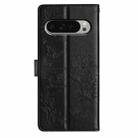 For Google Pixel 9 / 9 Pro Butterflies and Flowers Leather Phone Case(Black) - 3