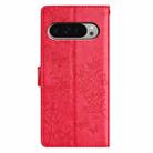 For Google Pixel 9 / 9 Pro Butterflies and Flowers Leather Phone Case(Red) - 3