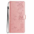 For Google Pixel 9a Butterflies and Flowers Leather Phone Case(Rose Gold) - 3