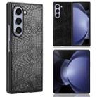 For Samsung Galaxy Z Fold6 Crocodile Texture Back Cover Phone Case(Black) - 1