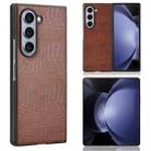 For Samsung Galaxy Z Fold6 Crocodile Texture Back Cover Phone Case(Brown) - 1