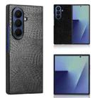 For Samsung Galaxy Z Fold7 5G Crocodile Texture Back Cover Phone Case(Black) - 1