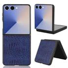 For Samsung Galaxy Z Flip7 5G Crocodile Texture Back Cover Phone Case(Blue) - 1