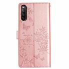 For Sony Xperia 10 V Butterfly Love Flower Embossed Leather Phone Case(Rose Gold) - 3