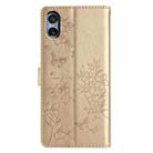 For Sony Xperia 5 V Butterfly Love Flower Embossed Leather Phone Case(Gold) - 3