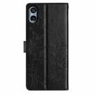 For Sony Xperia 5 V Butterfly Love Flower Embossed Leather Phone Case(Black) - 3