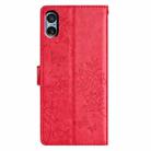 For Sony Xperia 5 V Butterfly Love Flower Embossed Leather Phone Case(Red) - 3