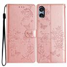 For Sony Xperia 5 V Butterfly Love Flower Embossed Leather Phone Case(Rose Gold) - 1