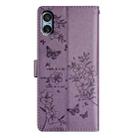 For Sony Xperia 5 V Butterfly Love Flower Embossed Leather Phone Case(Purple) - 3