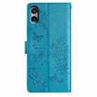 For Sony Xperia 5 V Butterfly Love Flower Embossed Leather Phone Case(Blue) - 3