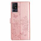 For TCL 40 SE Butterfly Love Flower Embossed Leather Phone Case(Rose Gold) - 3