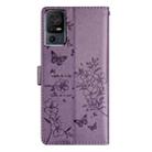 For TCL 40 SE Butterfly Love Flower Embossed Leather Phone Case(Purple) - 3