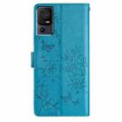 For TCL 40 SE Butterfly Love Flower Embossed Leather Phone Case(Blue) - 3